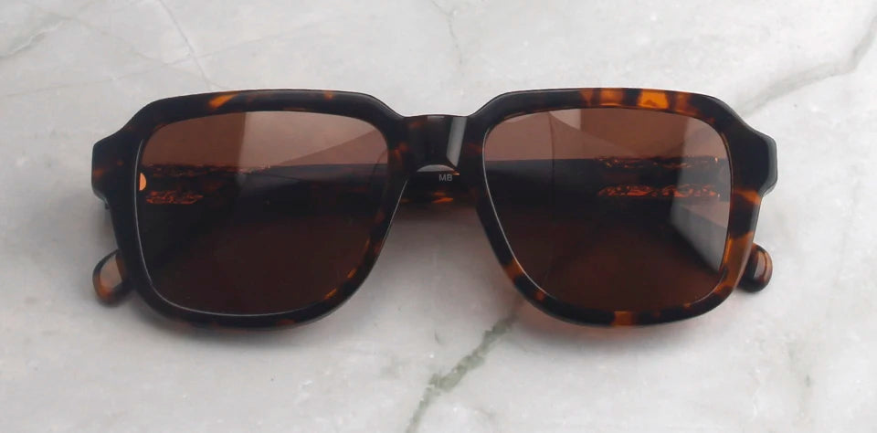 Esnbie Unisex Full Rim Square Acetate Polarized Tac Sunglasses 471241