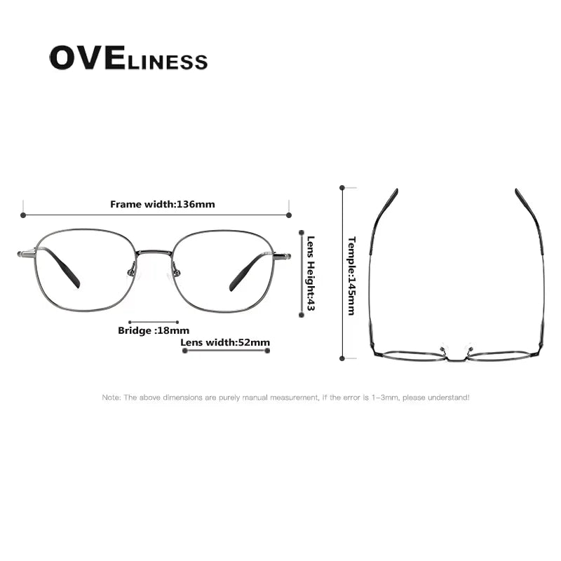 Oveliness Women's Full Rim Square Titanium Eyeglasses 81024