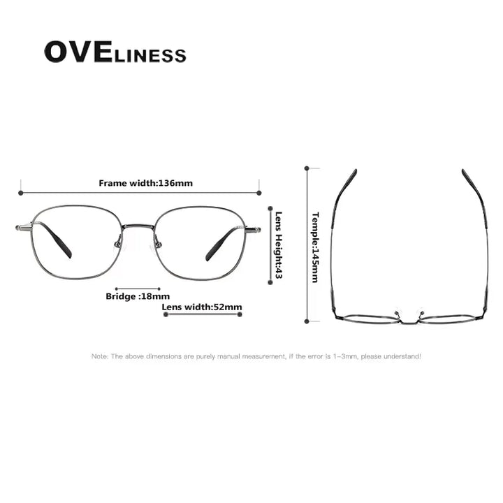 Oveliness Women's Full Rim Square Titanium Eyeglasses 81024