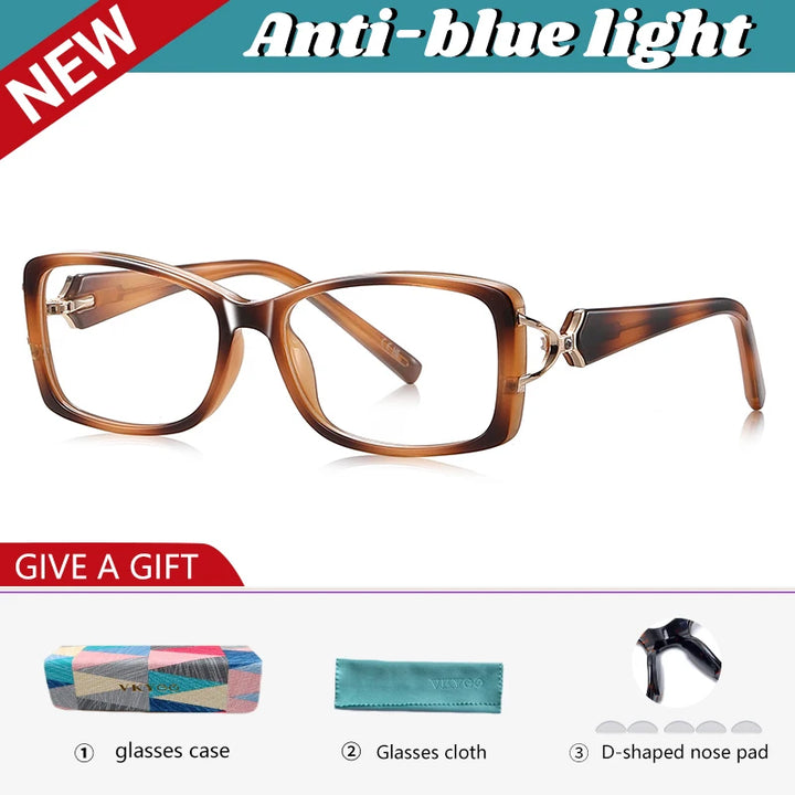 Vicky Women's Full Rim Square Tr 90 Alloy Reading Glasses 77201