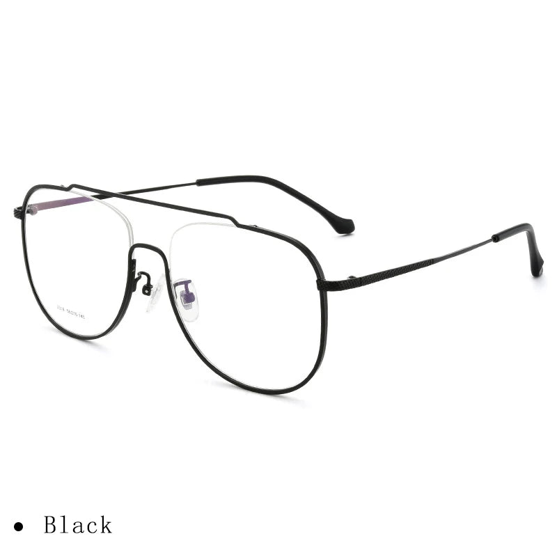 Hdcrafter Unisex Full Rim Square Alloy Eyeglasses 2318 Full Rim Hdcrafter Eyeglasses Black  