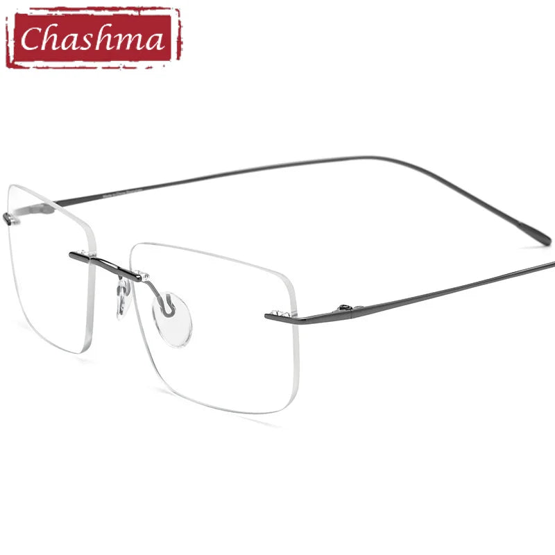 Chashma Unisex Rimless Square Titanium Eyeglasses 185870
