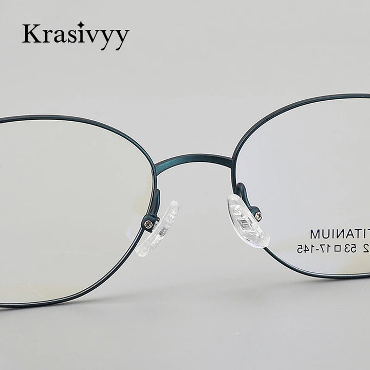 Krasivyy Women's Full Rim Oval Round Titanium Eyeglasses 443012 Semi Rim Krasivyy   