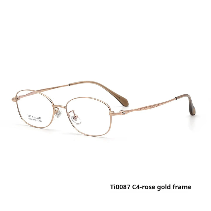 Xbora Women's Full Rim Oval Polygon Titanium Eyeglasses 540087