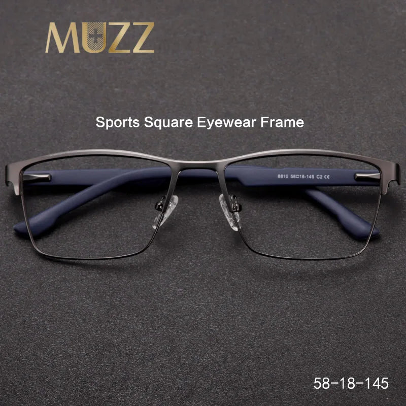 Muzz 8810 men's square alloy sports prescription eyeglasses