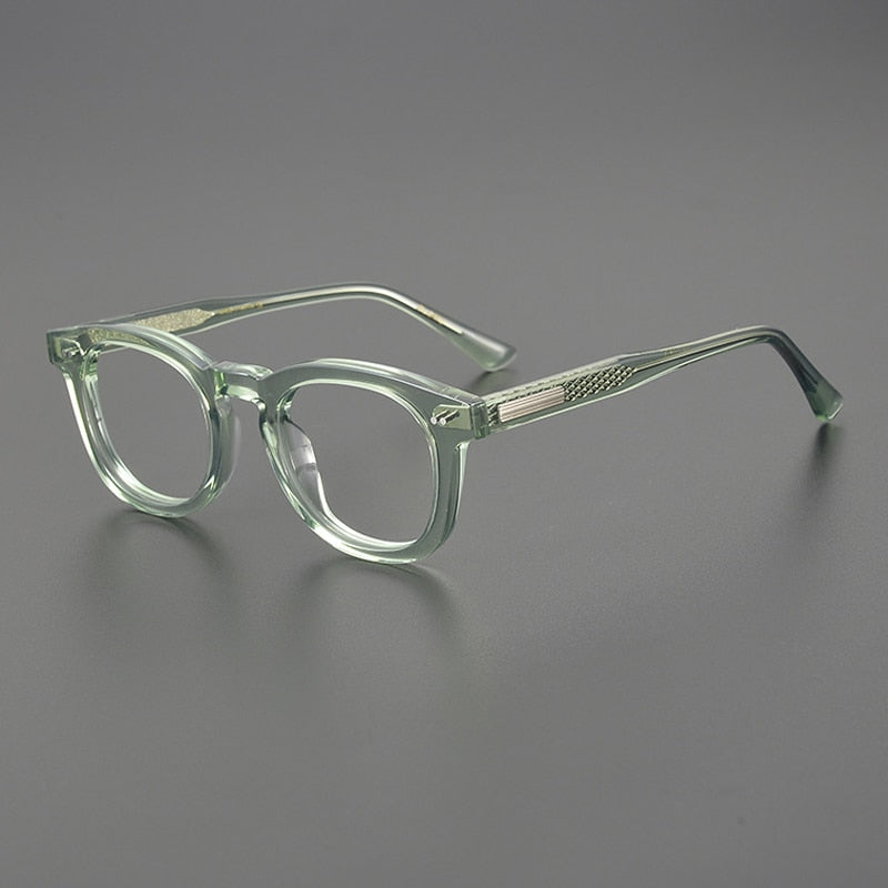 Gatenac Unisex Full Rim Square Round Acetate Eyeglasses Gxyj1078 Full Rim Gatenac Green  