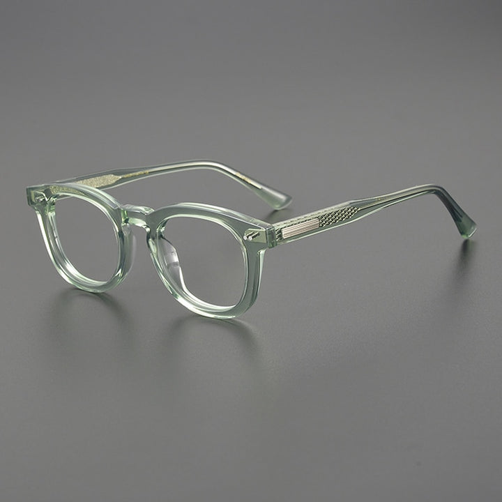 Gatenac Unisex Full Rim Square Round Acetate Eyeglasses Gxyj1078 Full Rim Gatenac Green  