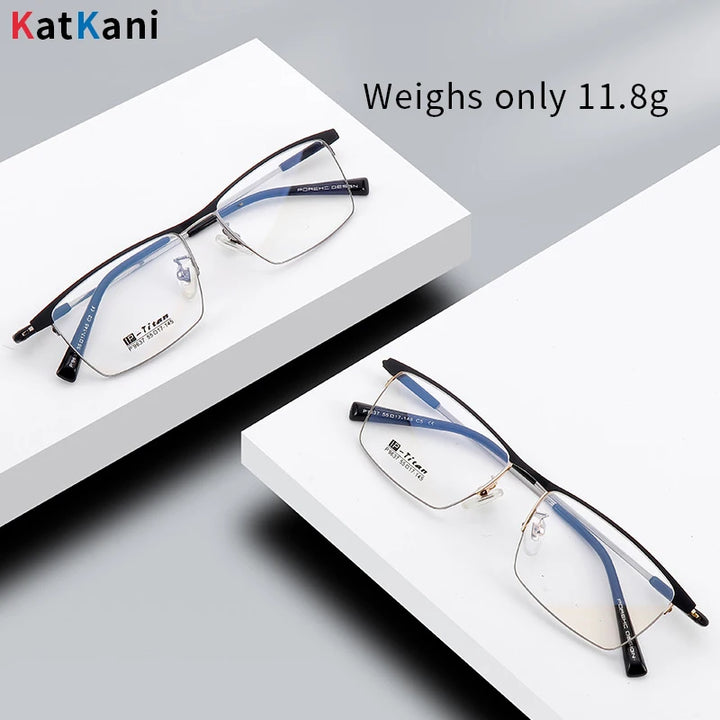 KatKani Unisex Semi Rim Square Alloy Eyeglasses 9367 Semi Rim KatKani Eyeglasses   