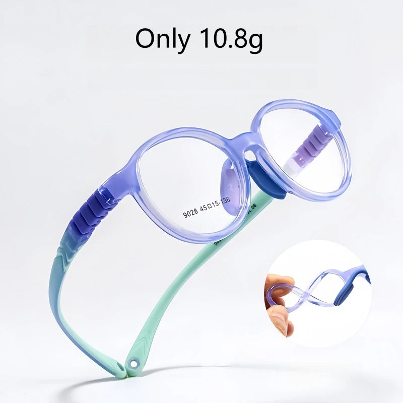 Yimaruili Unisex Children's Full Rim Round Tr 90 Silicone Eyeglasses 9028 Full Rim Yimaruili Eyeglasses   