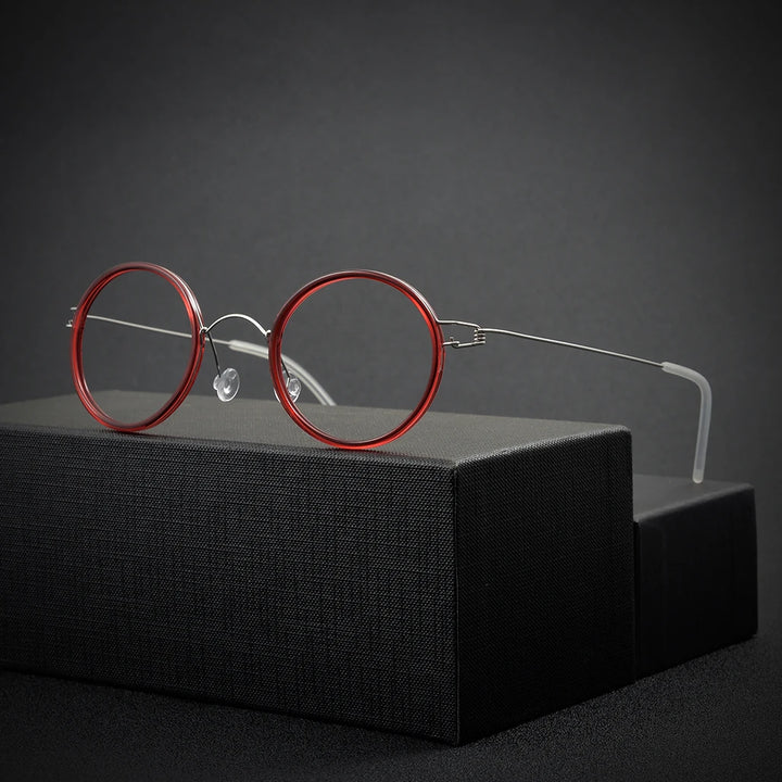 Aimee Women's Full Rim Round Titanium Acetate Eyeglasses 13847
