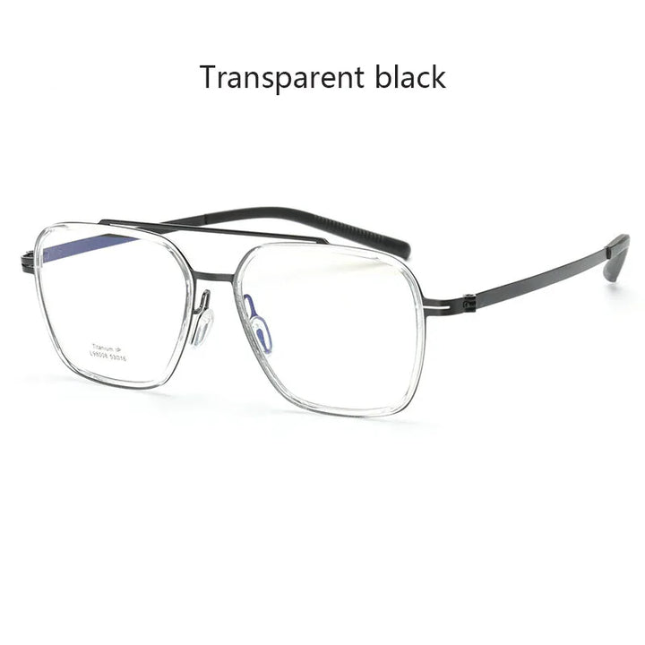 Hdcrafter Unisex Full Rim Square Double Bridge Titanium Eyeglasses 42988