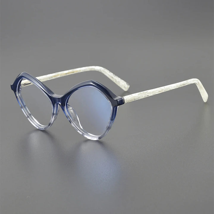 Nobler Unisex Full Rim Irregular Cat Eye Frosted Acetate Eyeglasses 19338 Full Rim Nobler C3  