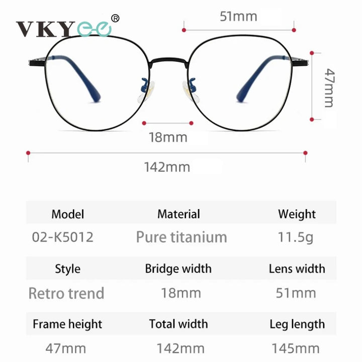 Vicky Unisex Full Rim Oval Square Titanium Reading Glasses 630250