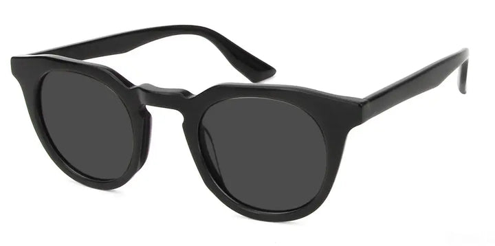 Esnbie 721810 Unisex Full Rim Flat Top Round Thick Acetate Sunglasses FuzWeb