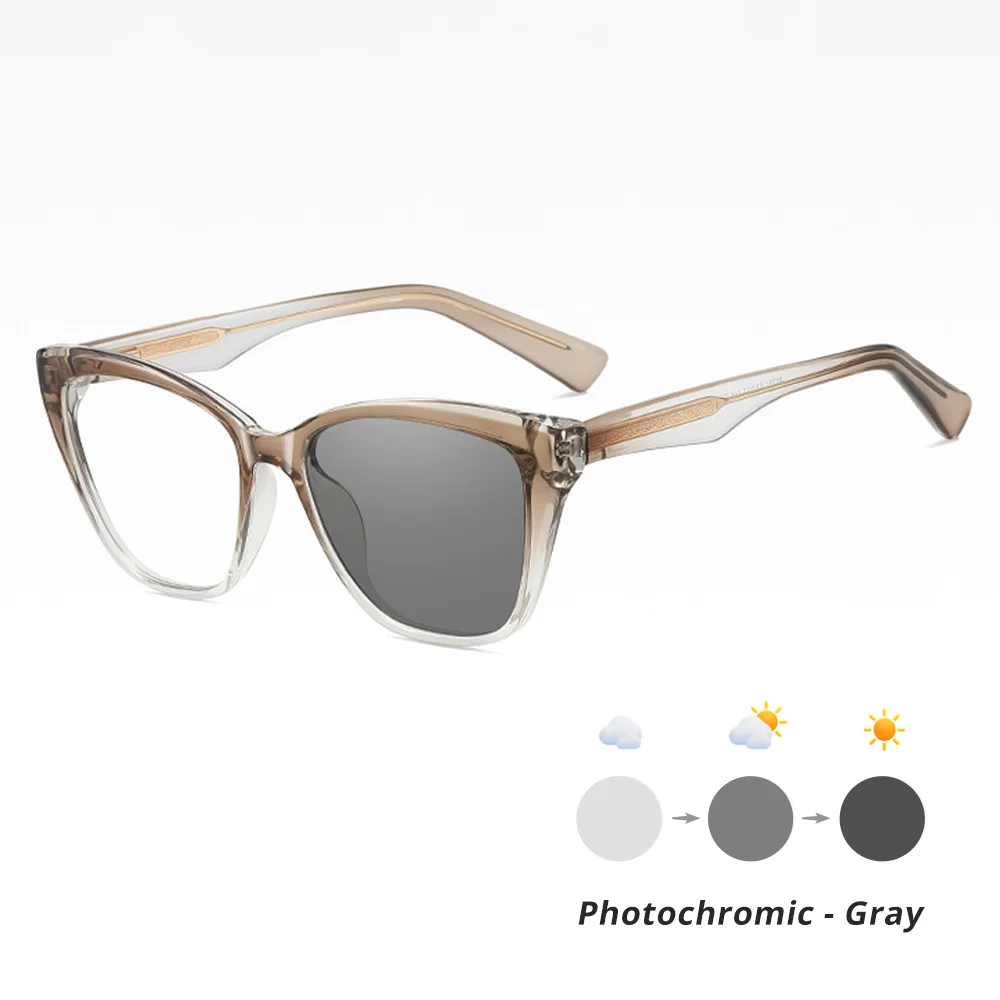 Ralferty Women's Full Rim Cat Eye Tr 90 Alloy Photochromic Eyeglasses 381731