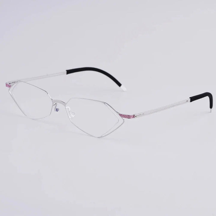 Bobbie 339014 Unisex 140mm Full Rim Polygon Oval Titanium Frames FuzWeb