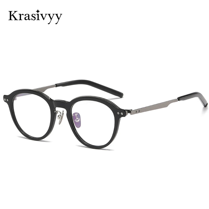 Krasivyy Women's Full Rim Oval Acetate Titanium Eyeglasses 422113