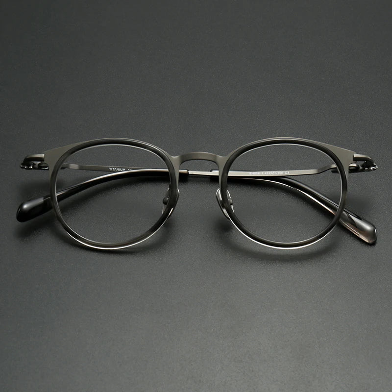 Muzz 0056D unisex round titanium acetate prescription eyeglasses — view 6