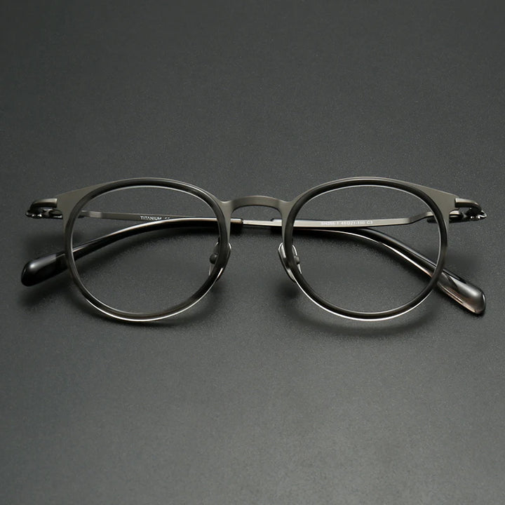 Muzz 0056D unisex round titanium acetate prescription eyeglasses — view 6