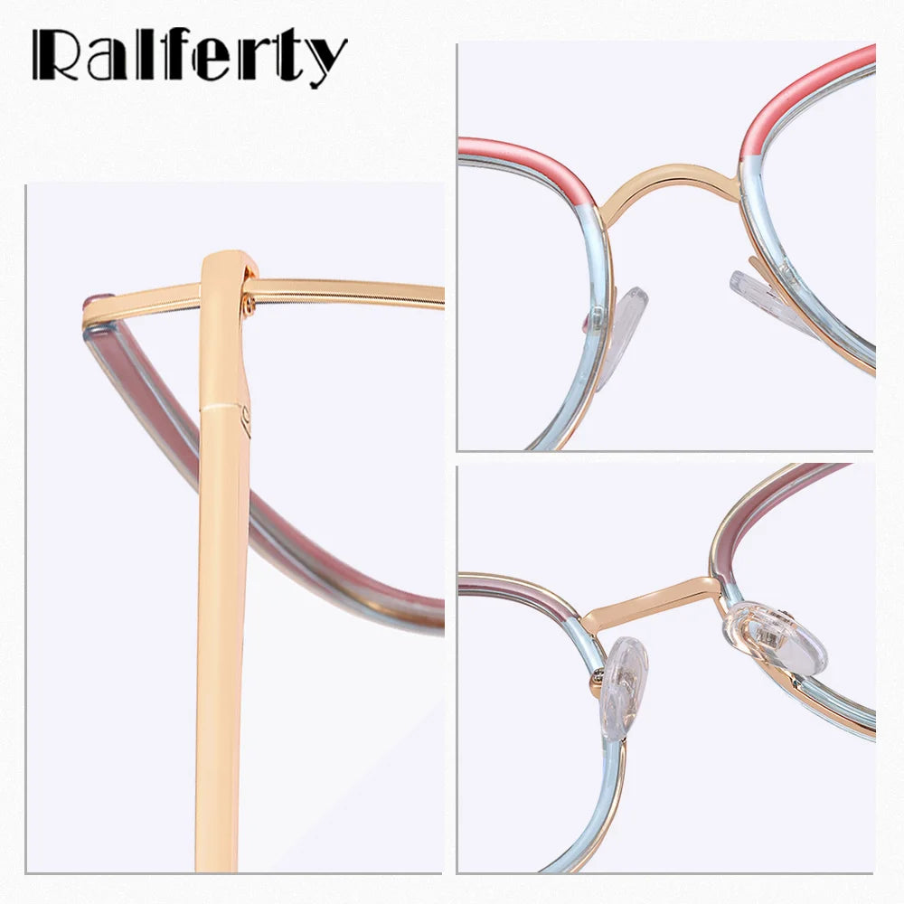 Ralferty Women's Full Rim Square Cat Eye Alloy Eyeglasses R82112 Full Rim Ralferty   