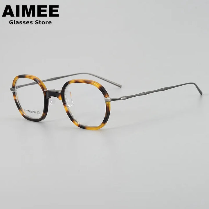 Aimee Unisex Full Rim Oval Square Titanium Acetate Eyeglasses 71311