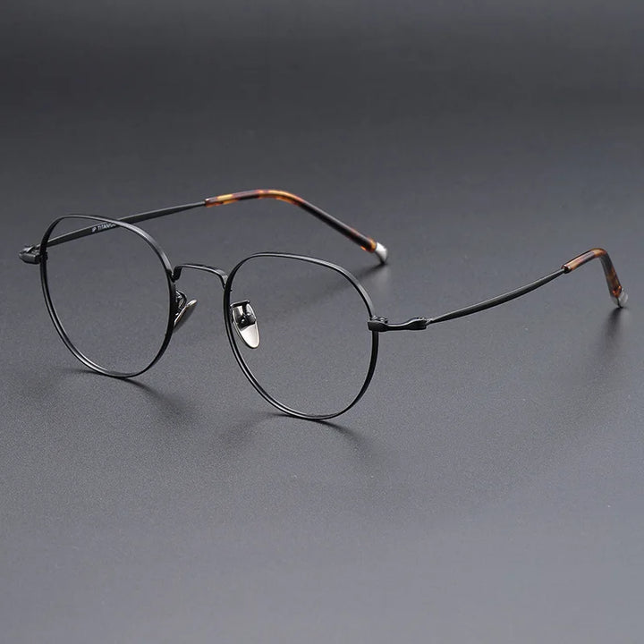 Momoja Unisex Full Rim Flat Top Oval Titanium Eyeglasses 118001