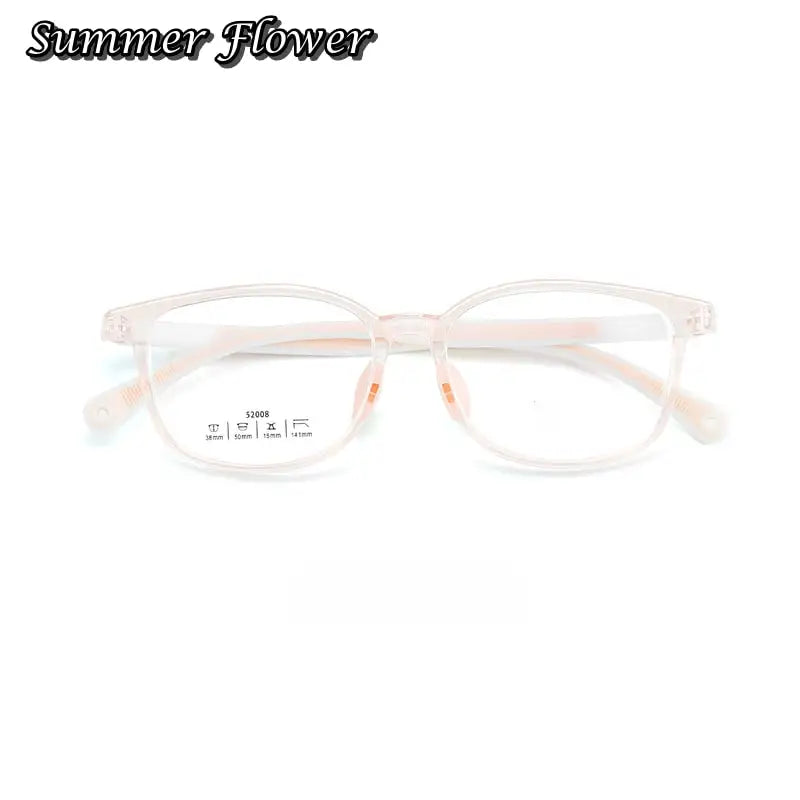 Summer Flower Unisex Youth's Full Rim Square Tr 90 Titanium Eyeglasses 52008