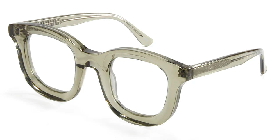 Esnbie Unisex Full Rim Round Square Thick Acetate Eyeglasses 23004