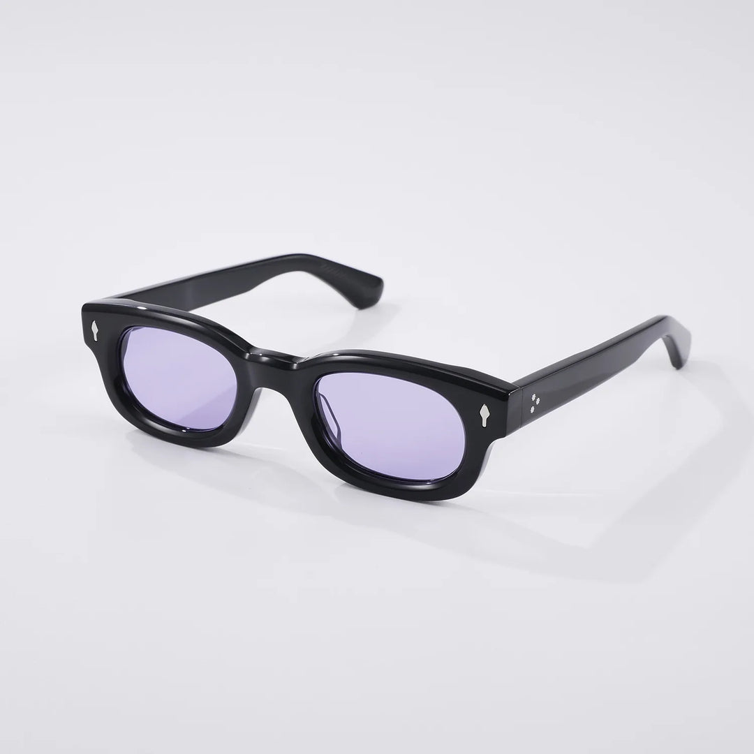 Black Mask Unisex Full Rim Oval Square Acetate Sunglasses 363119