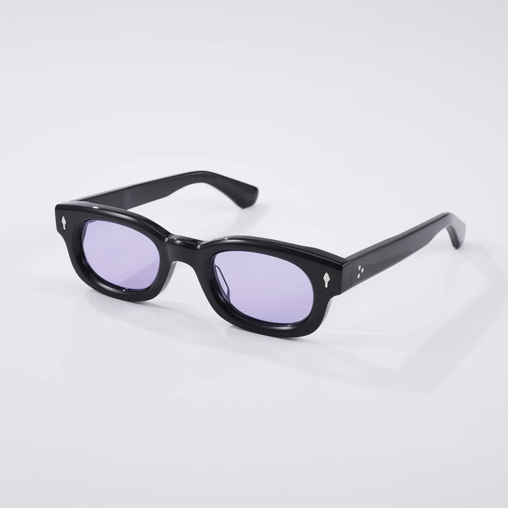 Black Mask Unisex Full Rim Oval Square Acetate Sunglasses 363119