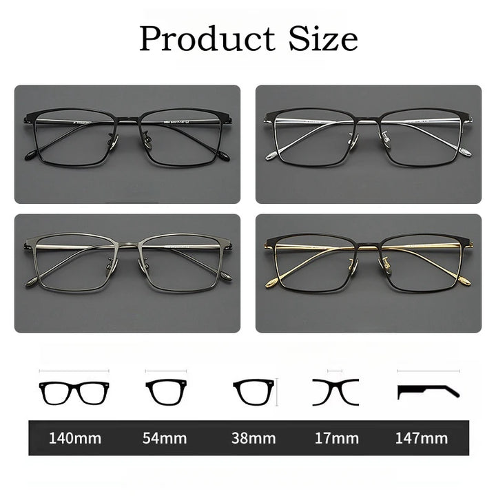 Yimaruili Men's Full Rim Square Titanium Eyeglasses Y0955 Full Rim Yimaruili Eyeglasses   