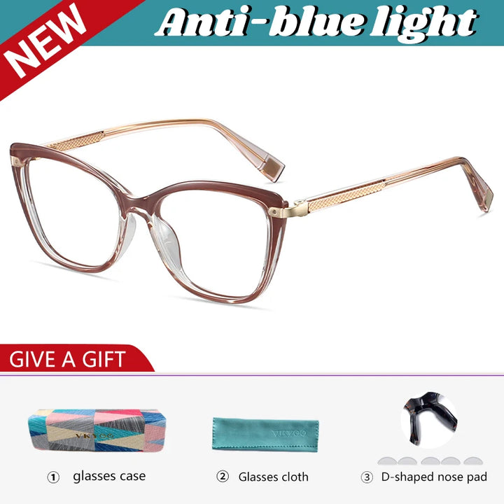 Vicky Women's Full Rim Butterfly Tr 90 Alloy Reading Glasses 582007
