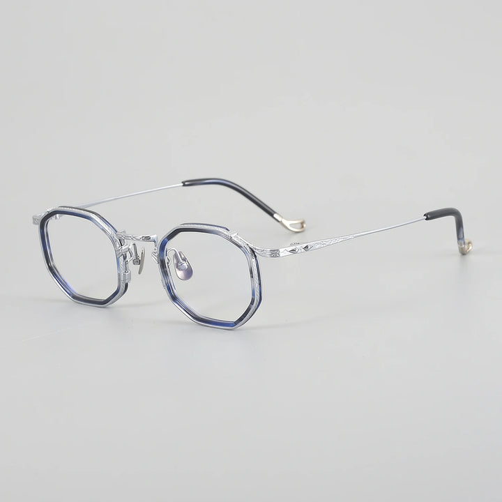 Aror Unisex Full Rim Polygon Acetate Titanium Eyeglasses 59214
