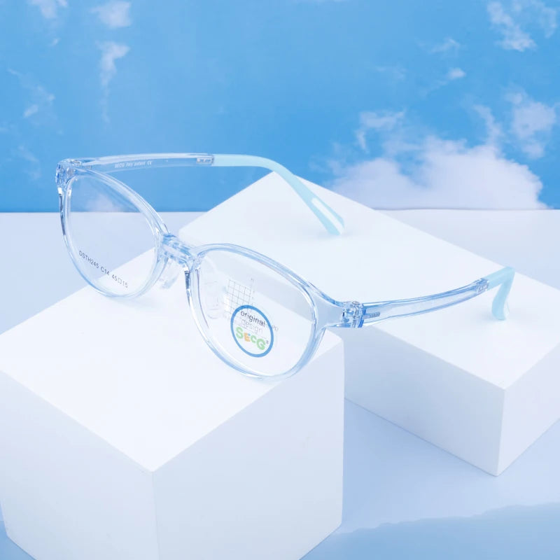 Secg Unisex Children's Full Rim Square Silicone Tr 90 Eyeglasses 214245