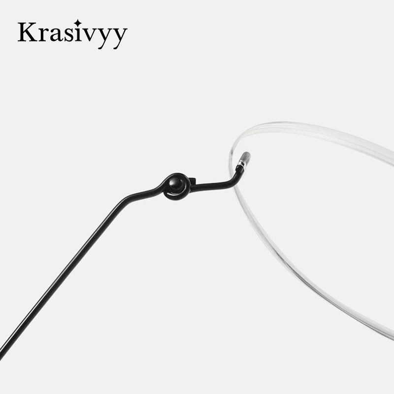 Krasivyy Unisex Full Rim Round Titanium Prescription Eyeglasses ARLT5936 - view 5
