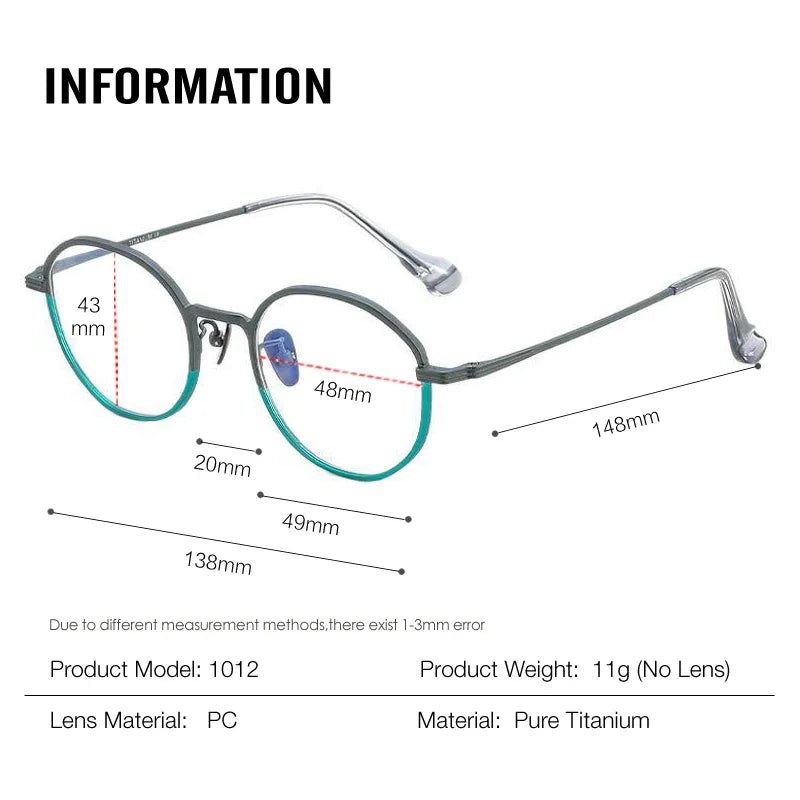 Aror Women's Full Rim Oval Round Titanium Eyeglasses 61012