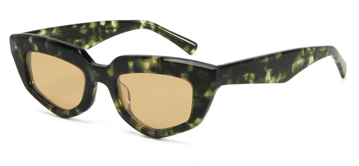 Esnbie Women's Full Rim Oval Brow Line Acetate Sunglasses 230151
