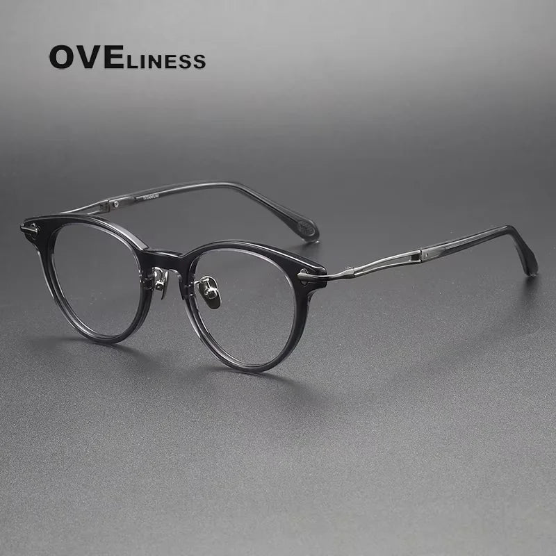 Oveliness Unisex Full Rim Square Acetate Titanium Eyeglasses 811432