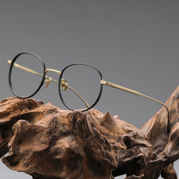 Blackmask Unisex Full Rim Round Titanium Eyeglasses Fuz 11