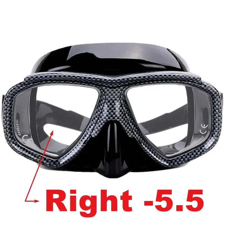 Aleefa Unisex Goggle Pc Silicone Tempered Glass Myopic Swim Mask 98203