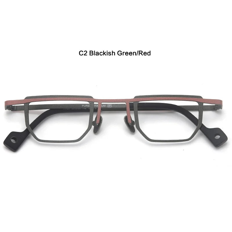 Muzz T7766 men's very small pure titanium prescription eyeglasses — view 3