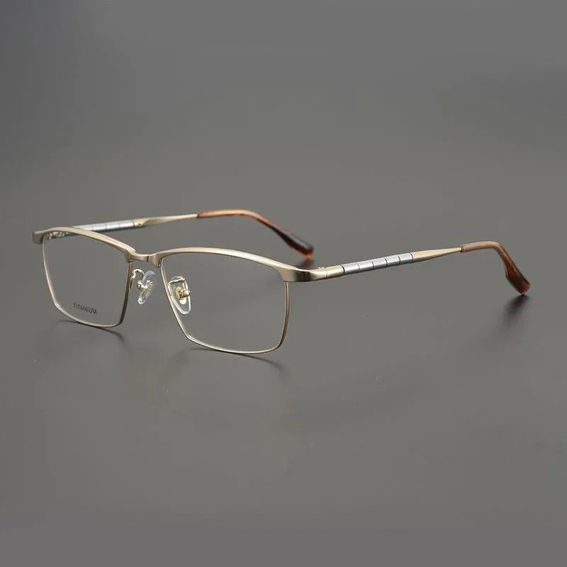 Chashma Men's Full Rim Brow Line Square Titanium Eyeglasses 46119