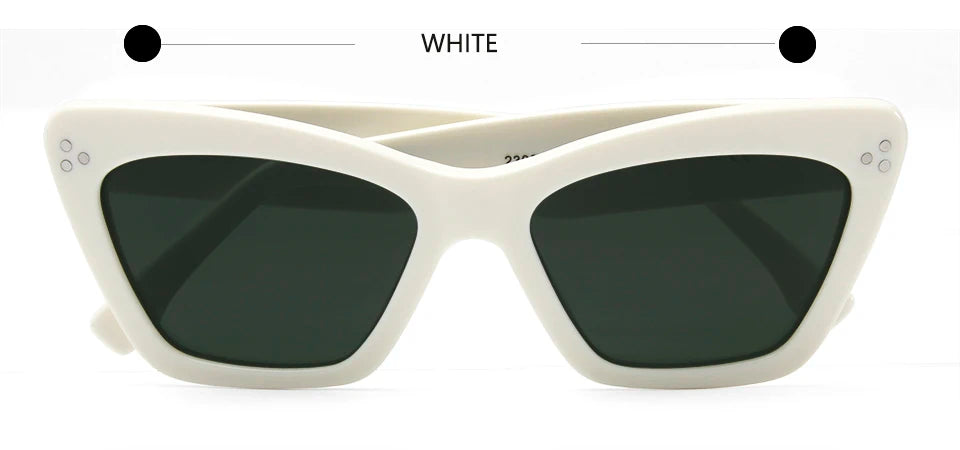 Esnbie Women's Full Rim Polygon Cat Eye Acetate Sunglasses 230201