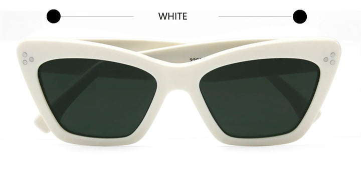 Esnbie Women's Full Rim Polygon Cat Eye Acetate Sunglasses 230201