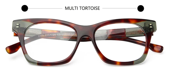 Esnbie Women's Full Rim Square Cat Eye Acetate Eyeglasses 23024