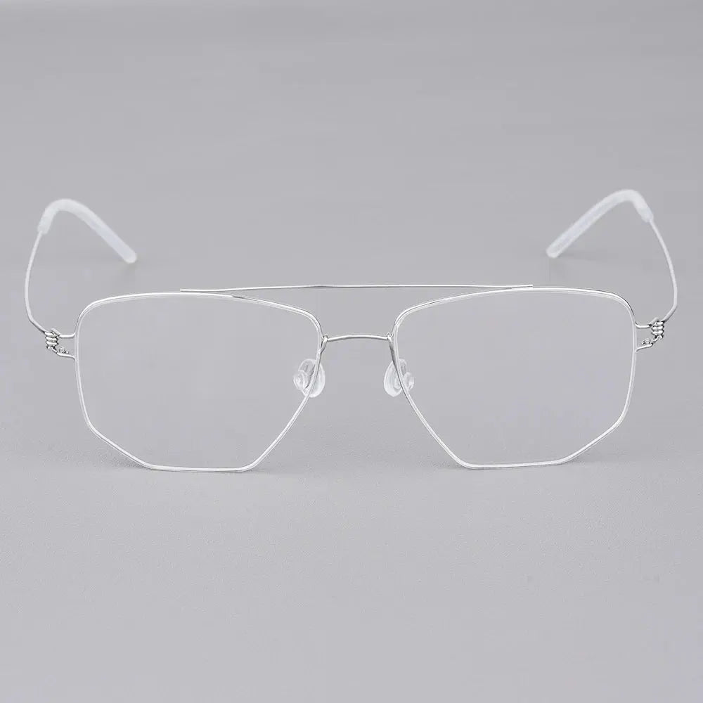 Bobbie 165342 Unisex Full Rim Square Double Bridge Titanium Frames FuzWeb