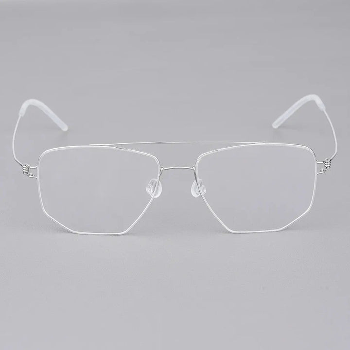 Bobbie 165342 Unisex Full Rim Square Double Bridge Titanium Frames FuzWeb