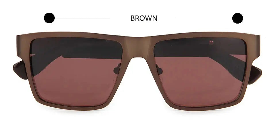 Esnbie 201144 Unisex Full Rim Brow Line Rectangle Titanium Sunglasses FuzWeb