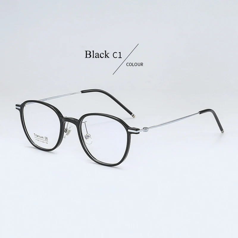 Bclear Women's Full Rim Oval Tr 90 Titanium Eyeglasses B220 Full Rim Bclear Black  