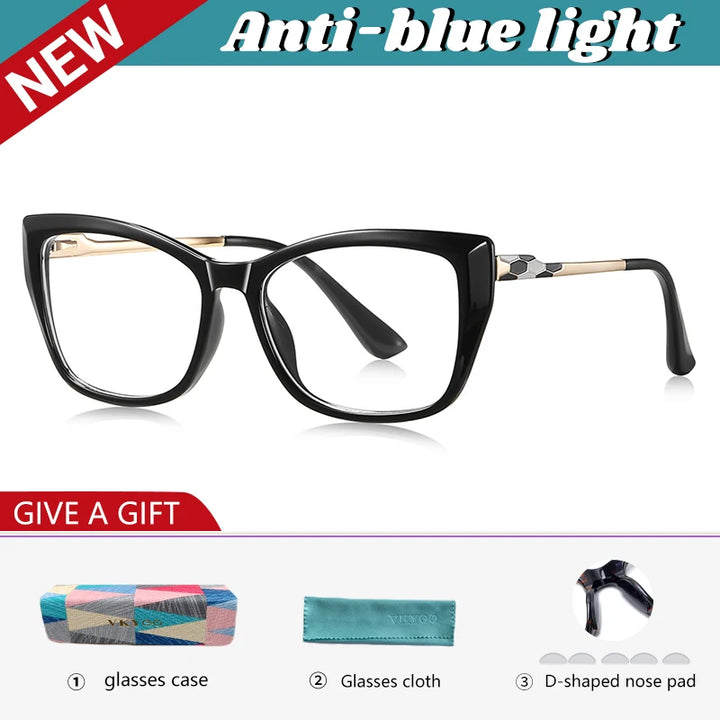 Vicky Women's Full Rim Square Cat Eye Tr 90 Alloy Reading Glasses 77230